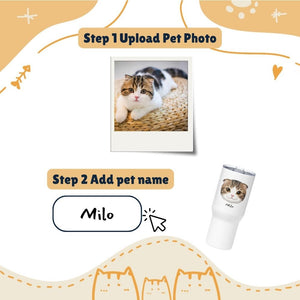 Cartoon pet travel mug with a handle