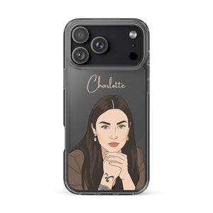 Cartoon Portrait Clear Case for iPhone