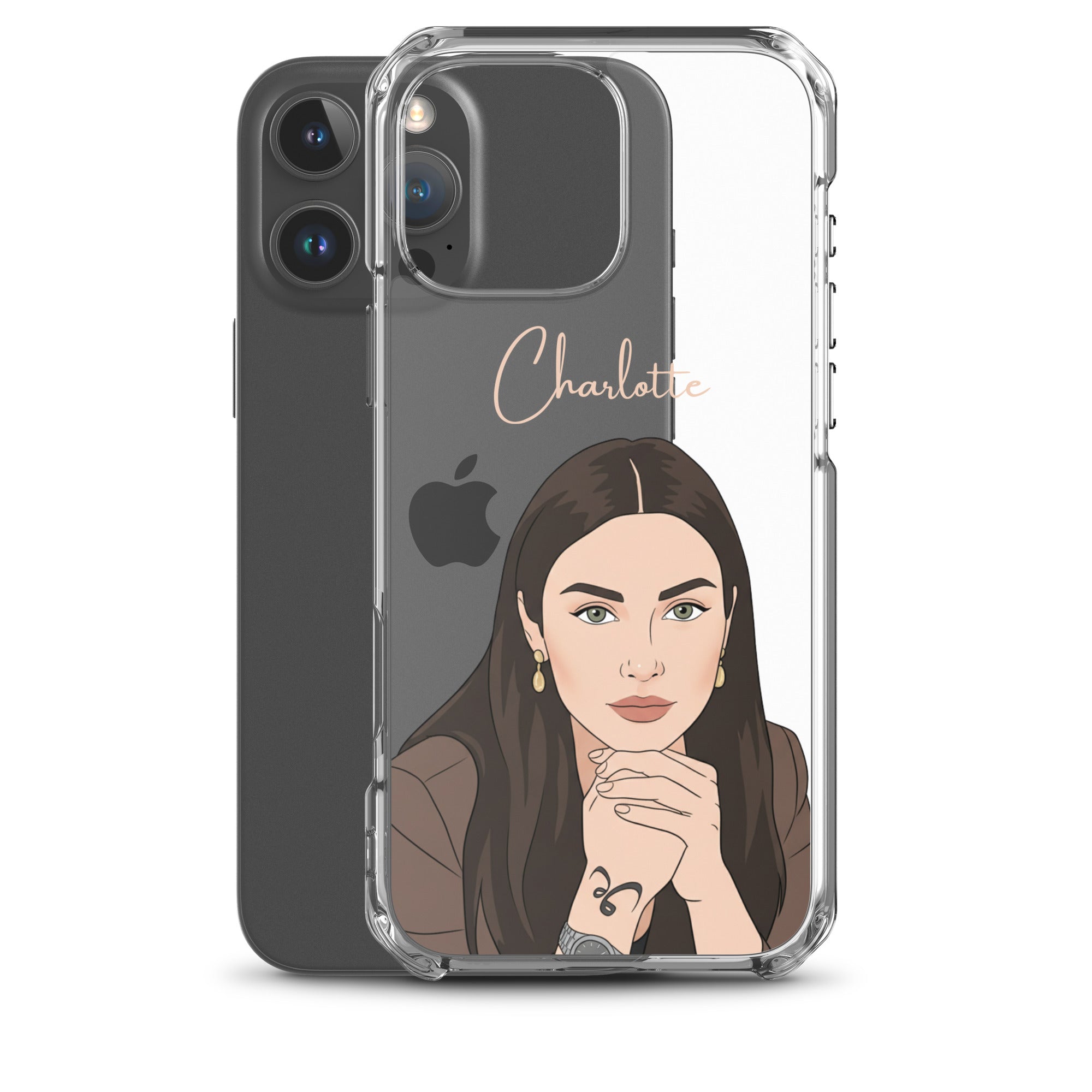 Cartoon Portrait Clear Case for iPhone