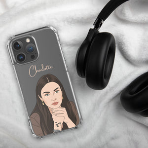 Cartoon Portrait Clear Case for iPhone