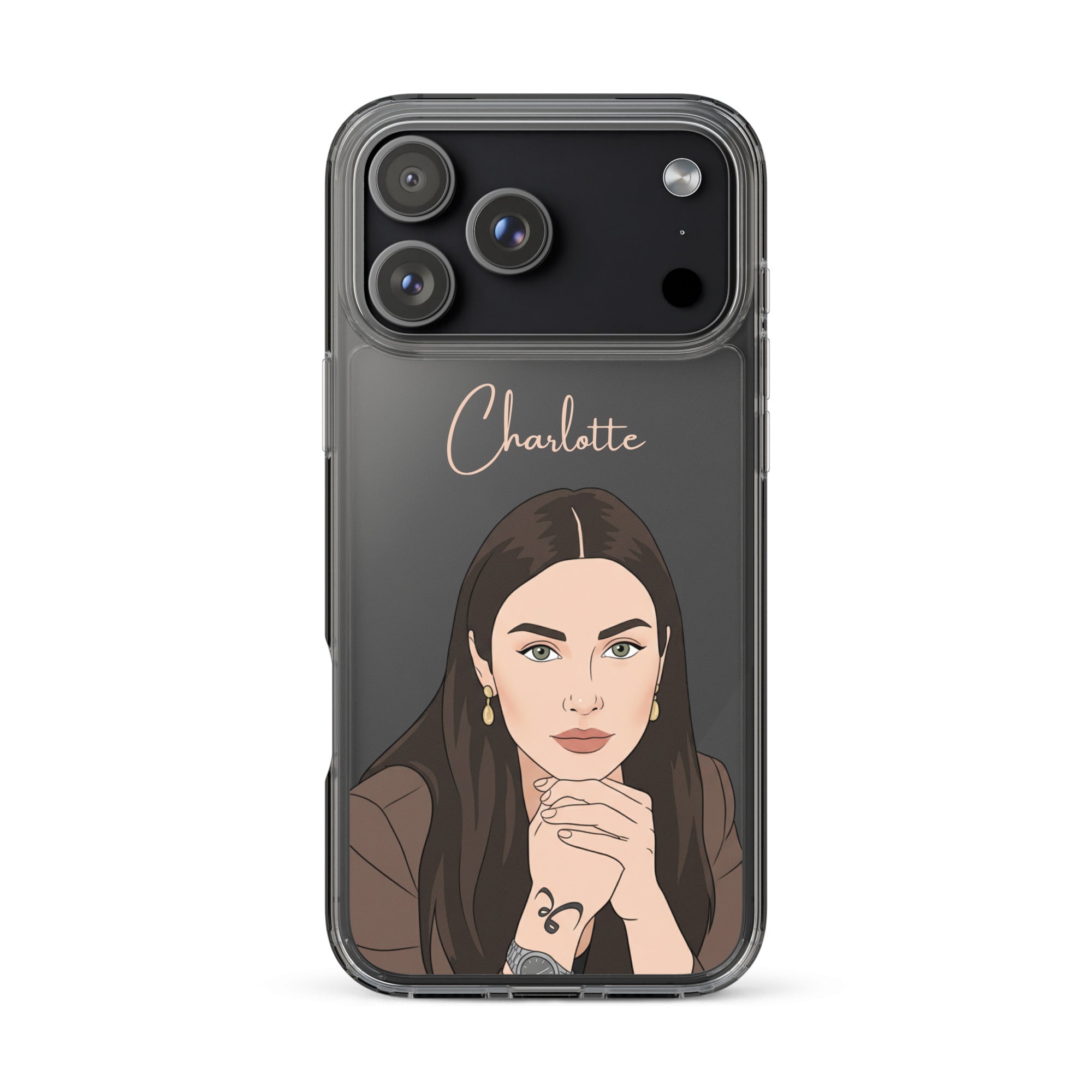 Cartoon Portrait Clear Case for iPhone